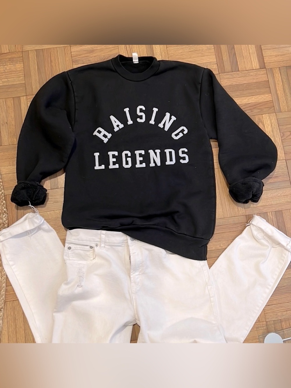 Ford and Wyatt raising legends sweatshirt 
Black and white small